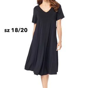 New Roamans Black Ultrasmooth Fabric Swing Dress
